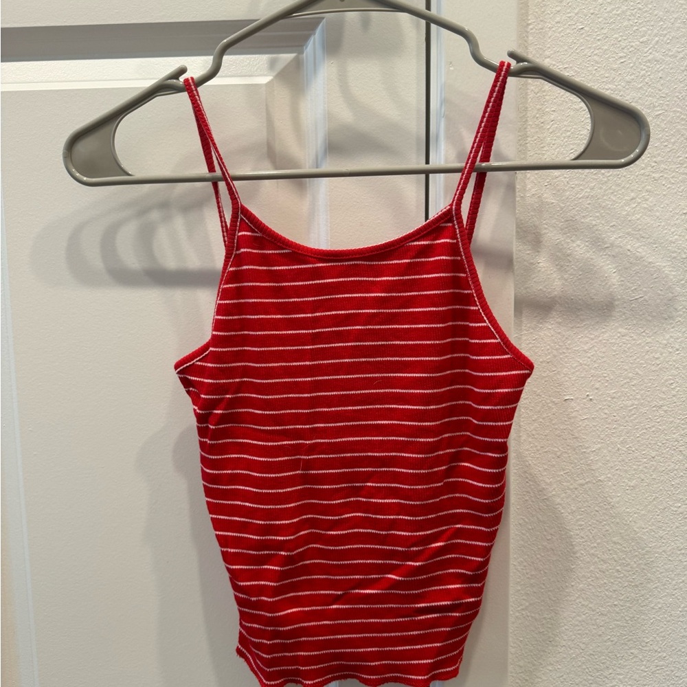 Brandy melville red and white striped tank